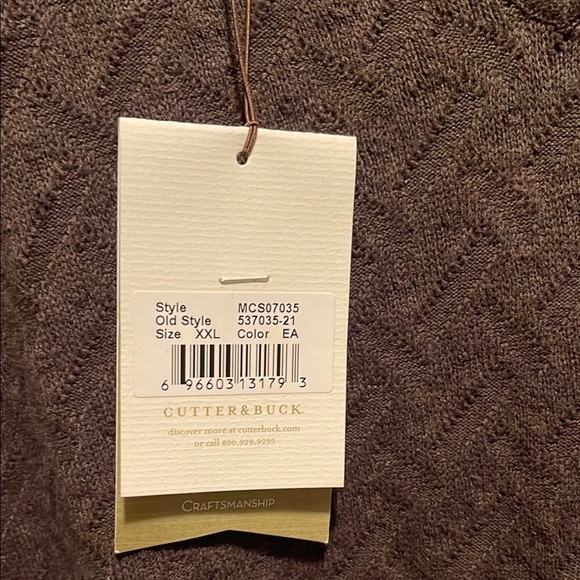 Cutter & Buck Brown V-Neck Sweater - Picture 3 of 12